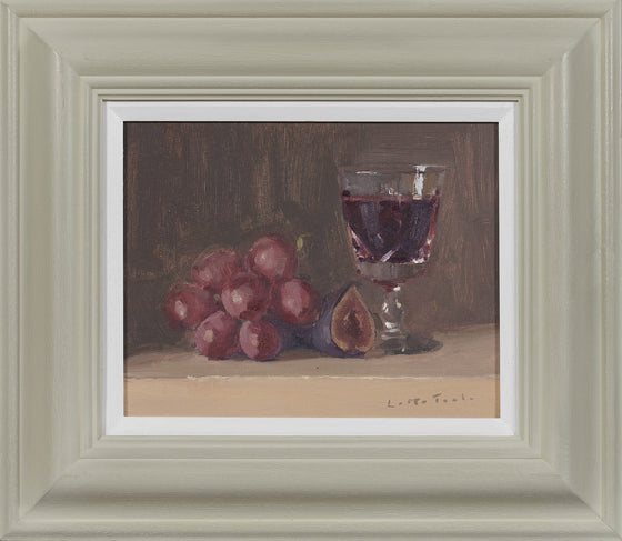 Red wine, grapes and fig