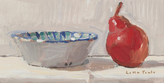 Red Pear with Spanish Bowl