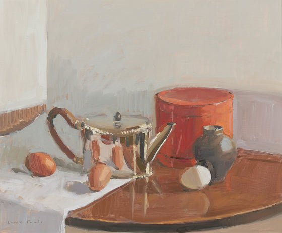 Silver Teapot with Eggs and Burmese Box