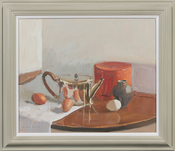 Silver Teapot with Eggs and Burmese Box