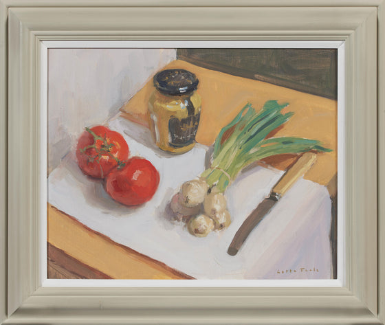 Spring Onions, Mustard and Tomatoes