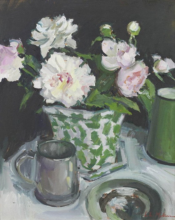 Peonies in a Cache Pot