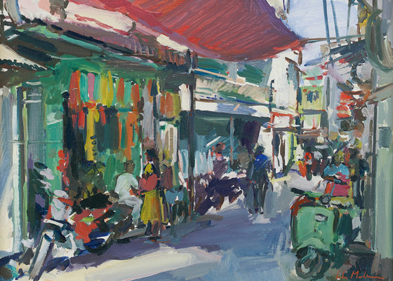 Street Scene with Green Scooter, Udaipur