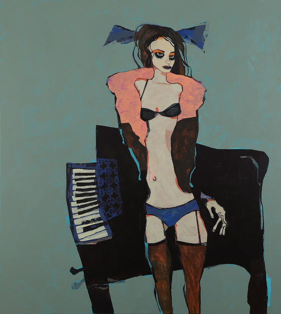 Pink Shrug and Piano