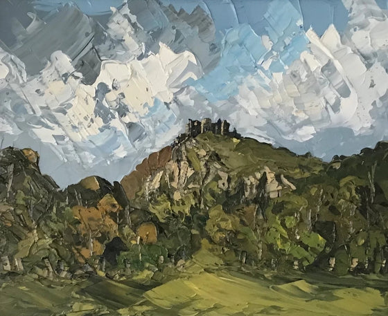 Welsh Artist Martin Llewellyn Painting Snowdonia in the style of Kyffin Williams, contemporary Welsh Art