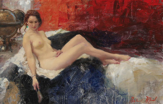Seated Nude Against Red (Terrestrial Globe)