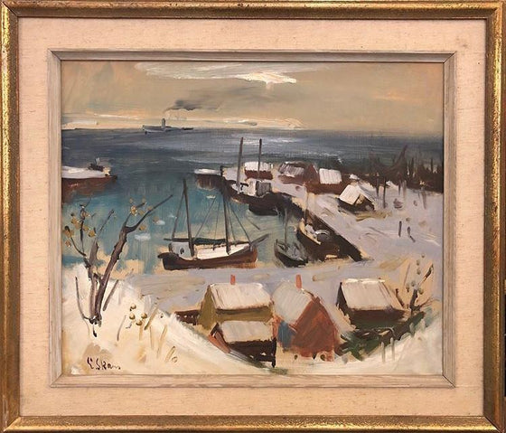 Snowy Harbour (Framed)