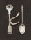 Apostle and Monogrammed Spoons with Striped Ribbon