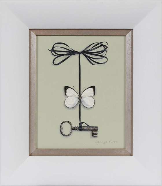 Suspended Key with White Butterfly
