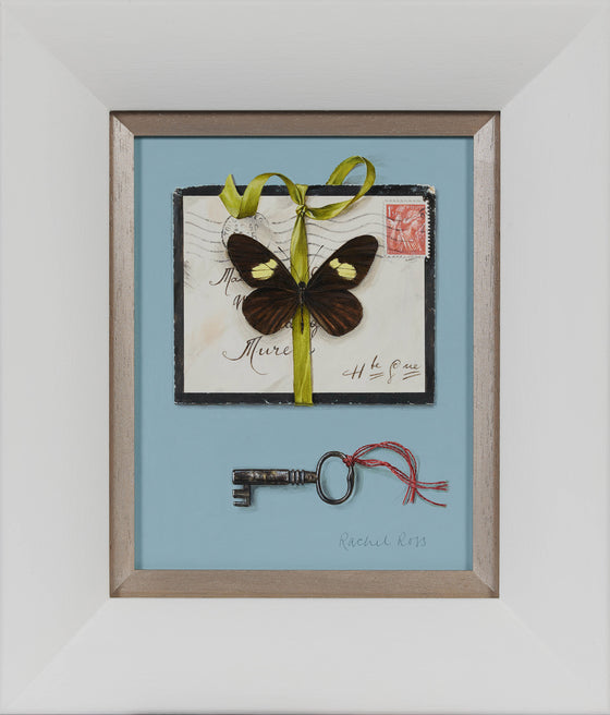 Tied Letter with Butterfly and Key