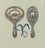 Two Silver Mirrors with Blue Ribbon
