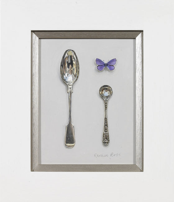 Two Spoons with Blue Butterfly