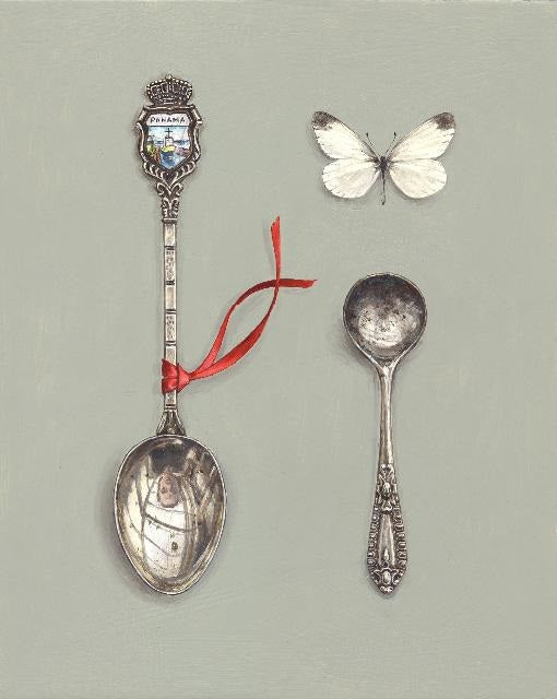 Souvenir Spoon with Red Ribbon and Butterfly