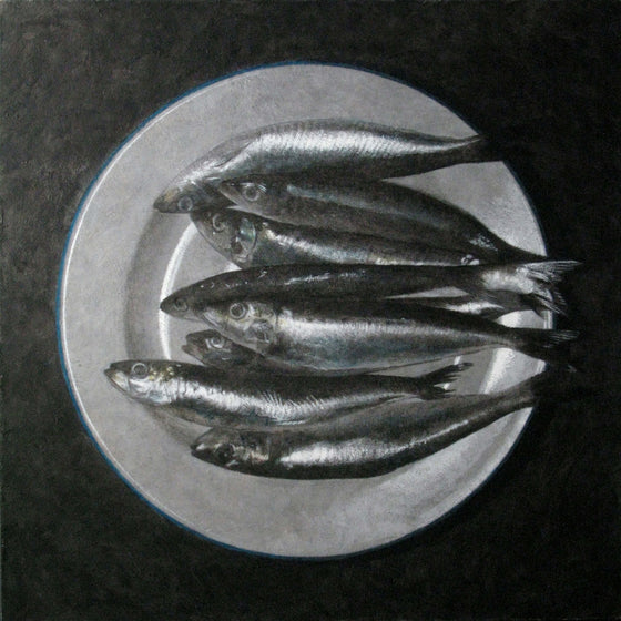 Sardines on an Enamel Dish