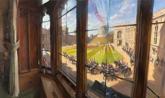 Trooping the Colour 2021 from Victoria Vestibule, Windsor Castle