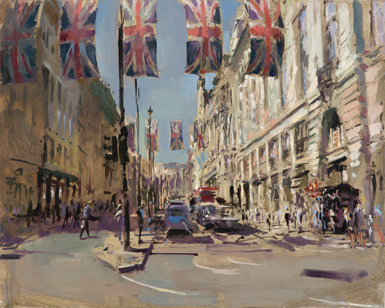 Union Jacks above Piccadilly