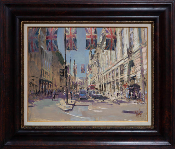Union Jacks above Piccadilly