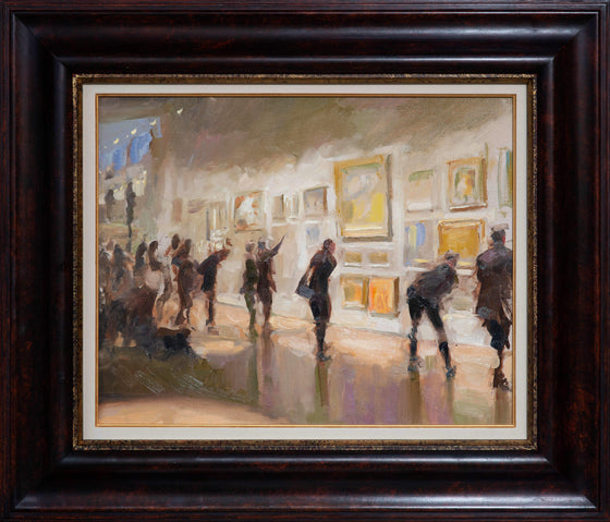Visitors to the Royal Institute of Oil Painters Annual Exhibition