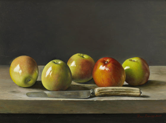 Five Apples with Knife