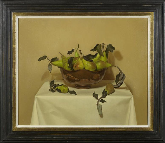 Pears in Copper Bowl (Framed)