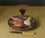 Still Life with Wine, Garlic and Shallots
