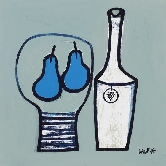 Blue Pears and Bottle