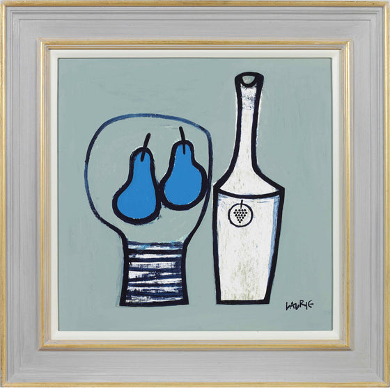 Blue Pears and Bottle