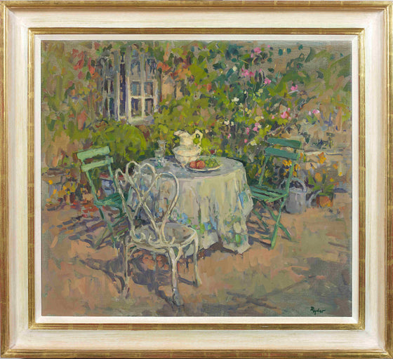 Terrace Table with White Jug