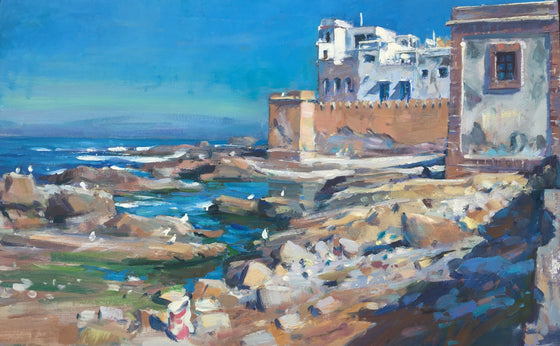 On the sea wall, Midmorning, Essaouira