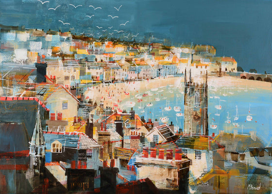 Mike Bernard Rooftops and Beach, St Ives
